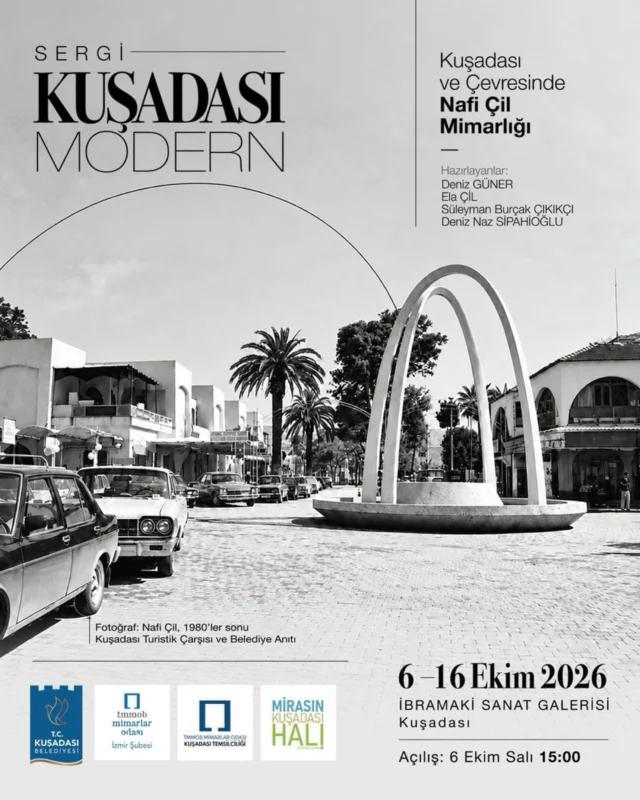 TR | “Kuşadası Modern: Kuşadası ve Çevresinde Nafi Çil Mimarlığı” Sergisi bir hafta sonra - 6 Ekim Salı  15:00te Açılıyor!2026 Mimarlık Haftası kapsamında, Kuşadası’nın modern mimarlık mirasını mimar ve ressam Nafi Çil’in Kuşadası ve çevresindeki yapıları üzerinden ele alan sergi 6–16 Ekim 2026 tarihleri arasında Kuşadası Belediyesi İbramaki Sanat Galerisi’nde ziyaretçilerle buluşacak.Detaylı bilgi ve sorularınız için bize ulaşabilirsiniz.EN | “Kuşadası Modern: The Architecture of Nafi Çil in Kuşadası and Its Surroundings” opens in one week - Tuesday, 6 October at 3:00 PM.Presented as part of Architecture Week 2026, the exhibition explores Kuşadası’s modern architectural heritage through the work of architect and painter Nafi Çil, focusing on his buildings in Kuşadası and the surrounding region.The exhibition will be on view at the Kuşadası Municipality İbramaki Art Gallery from 6–16 October 2026.For further information and enquiries, please get in touch.#naficil #ArchitecturalRetrospective #Kuşadası #Exhibition  #AegeanArchitecture